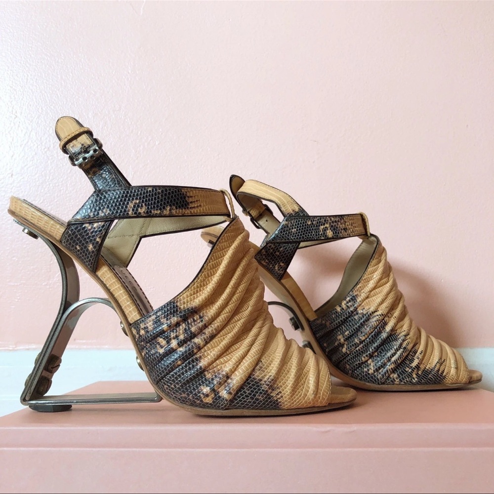 RARE Proenza Schouler Ombré Lizard Steel Heels Sz 9
